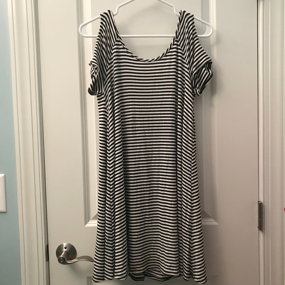 Off shoulder striped dress